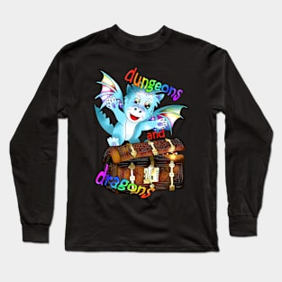 Mimic chest with cute dnd dragon Long Sleeve T-Shirt